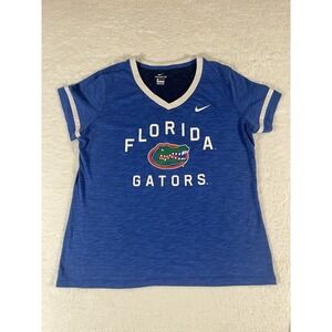 Nike University of Florida UF Gators Blue V Neck T‎ Shirt Women's XL